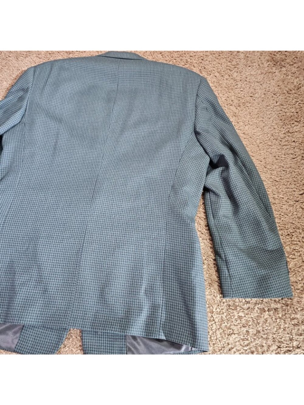 Vintage Pierre Cardin Wool Blazer Jacket Mens 42R Green Gray Man in Wool 80s - Picture 12 of 13